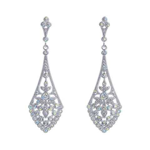 #17473 - Wildwood CZ Dangle Earrings Earrings - Dangle Rhinestone Jewelry Corporation