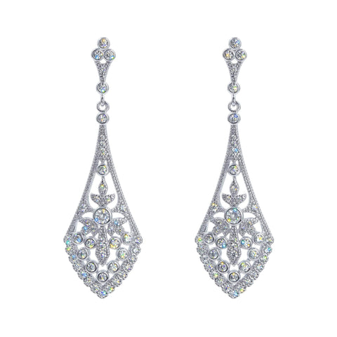 #17473 - Wildwood CZ Dangle Earrings Earrings - Dangle Rhinestone Jewelry Corporation