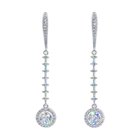 #17475 - Cosmic Drop Fish Hook CZ Earrings Earrings - Dangle Rhinestone Jewelry Corporation