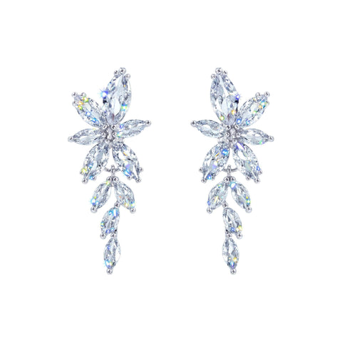 Earrings - Dangle #17483 - Jasmine CZ Dangle Earrings - 1.5"