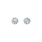 #17526 - Vintage-Style Crown Setting Cubic Zirconia Stud Earrings - 6mm Earrings - Button Rhinestone Jewelry Corporation