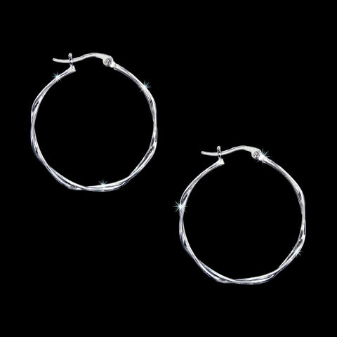 #17387 - Woven Hoop Earring - 1.5" tall Earrings - Hoop Rhinestone Jewelry Corporation