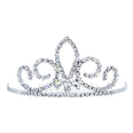 #15366 - Mini Fleur De Lis Frontal Comb Tiara Combs Rhinestone Jewelry Corporation