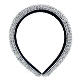 #17395 - Rhinestone Velour Headband - 1.25" Wide (Limited Supply) Headbands Rhinestone Jewelry Corporation