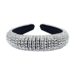 #17395 - Rhinestone Velour Headband - 1.25" Wide (Limited Supply) Headbands Rhinestone Jewelry Corporation