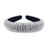 #17395 - Rhinestone Velour Headband - 1.25" Wide (Limited Supply) Headbands Rhinestone Jewelry Corporation