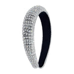 #17395 - Rhinestone Velour Headband - 1.25" Wide (Limited Supply) Headbands Rhinestone Jewelry Corporation