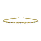 #6548G - Single Row Rhinestone Headband - Gold Plated Headbands Rhinestone Jewelry Corporation
