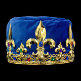 King's Crown #17360-Blue Men's Crowns and Scepters Rhinestone Jewelry Corporation