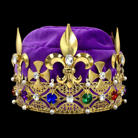 King's Crown #17404MG-PURP Multi Gold Men's Crowns and Scepters Rhinestone Jewelry Corporation