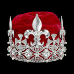 King's Crown #17404XS-RED Crystal Silver Men's Crowns and Scepters Rhinestone Jewelry Corporation