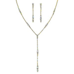 Necklace Sets - Low price #17514G - Graduated Rhinestone Drop Necklace and Earring Set - Gold