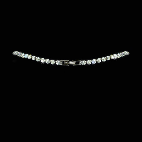 #17562 - 28" Opera Necklace. - Silver Necklaces - Bibs Rhinestone Jewelry Corporation