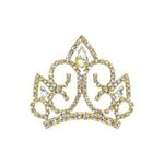 #16646G - Swirl Point Crown Pin - Gold Pins - Pageant & Crown Rhinestone Jewelry Corporation