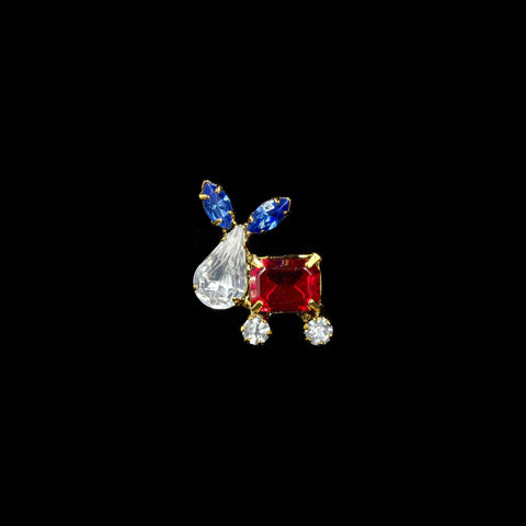 Pins - Patrioitic & Support #7471 - Rhinestone Donkey Tack Pin - MADE IN USA