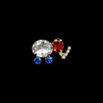 Pins - Patrioitic & Support #7472 - Rhinestone Elephant Tack Pin - MADE IN USA