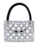 #13712 - Basket Weave Stretch Ponytail Holder Pony Tail Holders Rhinestone Jewelry Corporation