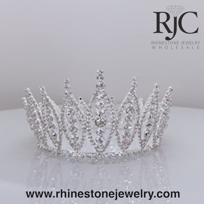 Rivoli Burst Crown - 3.5" - Full 360 degree view - Rhinestone Crown from Rhinestone Jewelry Corporation