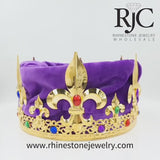 King's Crown #17360-Purple Men's Crowns and Scepters Rhinestone Jewelry Corporation