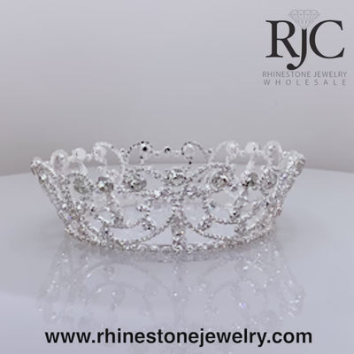 Crystal Crown Wholesale - 360 degree view video  - #13565 - Jewelled Wave Crown