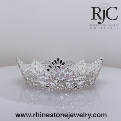 Pageant Perfect Crown - Highest Quality Crystal by Rhinestone Jewelry Corporation - 360 degree video