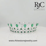#17494- Emerald Majesty Crown 2" Silver - Princess Victoria Crown Replica