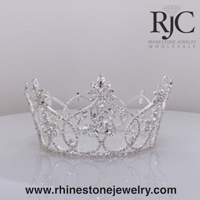 Arctic Queen Crown - Crystal Rhinestones Wholesale - 360 degree view video