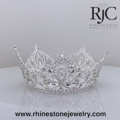 Pageant Prime Crown 3.25" Tal;l Crystal RJC - 360 degree view
