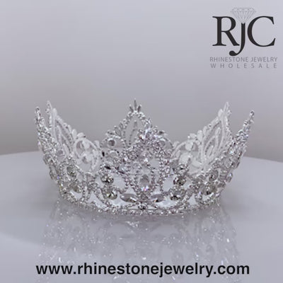 3.25" - Pageant Prime Crown Highest Quality Rhinestones - Full 360 degree view