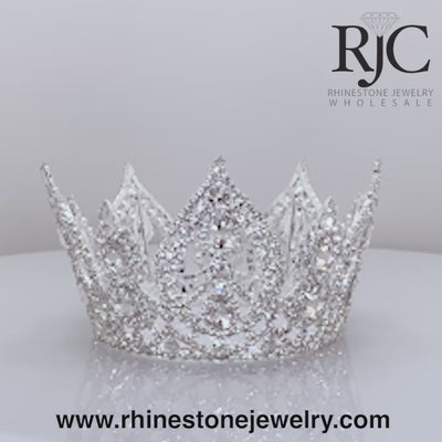 Francesca Fixed Crown 3.5" Tall by RJC All Crystal - 360 degree view