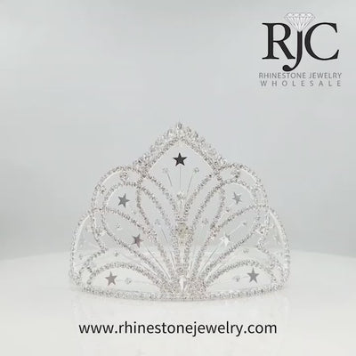 #16215 - Radiant Star Burst Cowgirl Hat Crown Western Rodeo Jewelry Rhinestone Jewelry Corporation