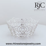 Pageant Winner Crown - Radiant Beauty Fixed Crown with rings - 4" Tall - Wholesale - 360 degree view