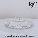 Men's Crown  Low Profille Crywstal Stones Full Round View Video #15924 - Prince of Crowns