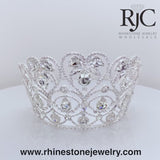 Heart Abundance 5.75" Tall Adjustable Pageant Crown Rhinestone Jewelry Corporation RJC Wholesale - Full round view