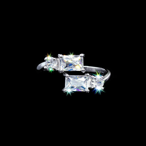 #17410 - Baguette Adjustable CZ Ring Rings Rhinestone Jewelry Corporation