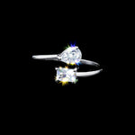 Rings #17414 - Pear and Baguette Adjustable CZ Ring