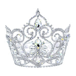 #17438 - Fairy Tale Princess Tiara Bucket Crown - 7" Tall x 6.5" Diameter Tiaras & Crowns over 6" Rhinestone Jewelry Corporation