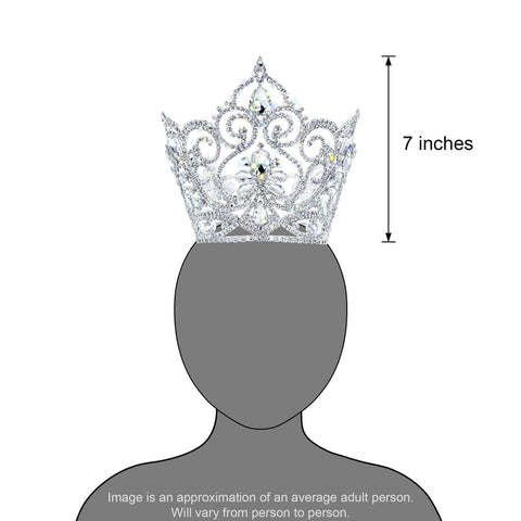 Tiaras & Crowns over 6" #17438 - Fairy Tale Princess Tiara Bucket Crown - 7" Tall x 6.5" Diameter