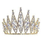 Tiaras & Crowns up to 6" #16574G - Rivoli Burst Tiara - 4" tall - Gold