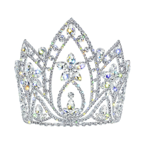 Tiaras & Crowns up to 6" #16658 Pear Blossom Tiara with Combs 6" (Temporary Sale)