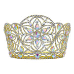 #17258G - Kaleidoscope Crown - 5.25" Tall - Gold Tiaras & Crowns up to 6" Rhinestone Jewelry Corporation