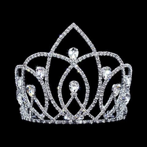 #17372 - The Evelyn Tiara with Combs - 5.25" Tall Tiaras & Crowns up to 6" Rhinestone Jewelry Corporation