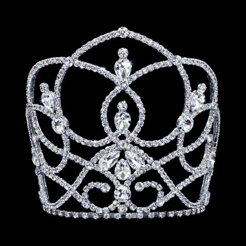 #17373 - The Camilla Tiara with Combs - 6.25" Tall Tiaras & Crowns up to 6" Rhinestone Jewelry Corporation