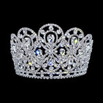#17423 - The Eden Tiara with Combs 4.25" Tall Tiaras & Crowns up to 6" Rhinestone Jewelry Corporation