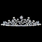 #10949 - Filigree Crystal and Pearl Tiara Tiaras up to 1.5" Rhinestone Jewelry Corporation