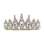 #16598G Rivoli Burst Tiara - 2" Tall - Gold Tiaras up to 2" Rhinestone Jewelry Corporation
