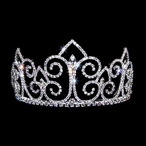 #13350 - Swirl Point Tiara Tiaras up to 3" Rhinestone Jewelry Corporation