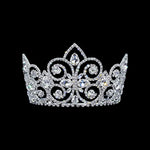 #17380 - Swirl Point Tiara with Combs - 3" Tiaras up to 3" Rhinestone Jewelry Corporation