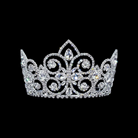 Tiaras up to 3" #17380 - Swirl Point Tiara with Combs - 3"