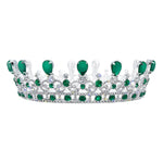 #17494- Emerald Majesty Crown 2" Silver - Princess Victoria Crown Replica Tiaras up to 2" Rhinestone Jewelry Corporation